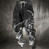 Žieminės naujos storos šiltos kelnės Madingos kaukolės margintos sportinės kelnės Vyriškos sportinės kelnės Vyriškos laisvos laisvalaikio sportinės kelnės su kišeninėmis raištelėmis