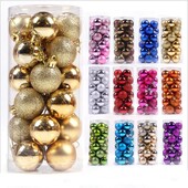 4CM Linksmų Kalėdų papuošimas 24 vnt. Pakabinamas Kalėdų kamuolys Kalėdų eglutės pakabukų papuošalai namų dekoravimui Navidad Dovanos Priedai
