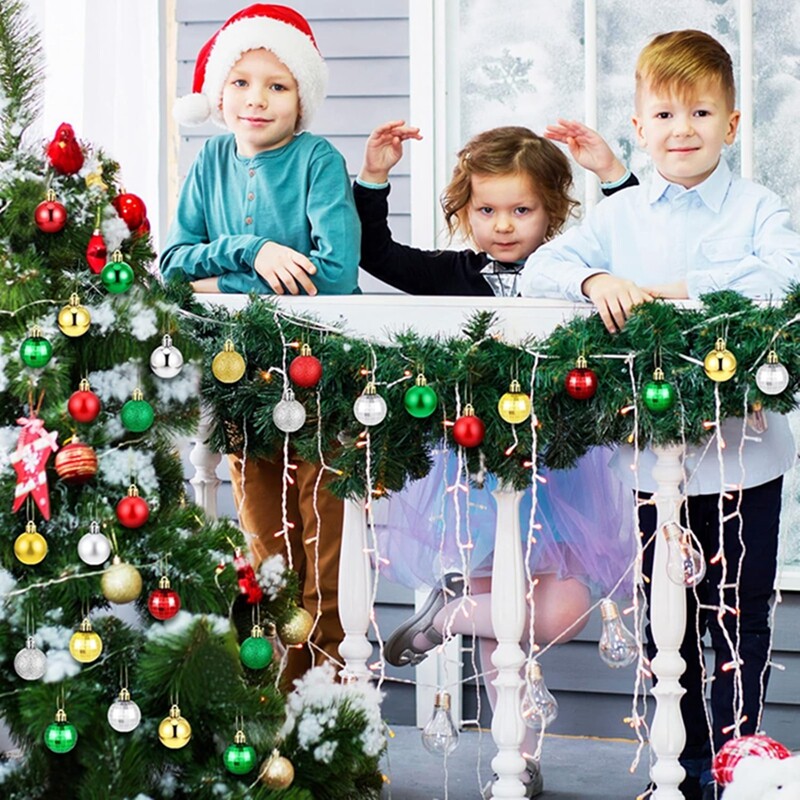 4CM Linksmų Kalėdų papuošimas 24 vnt. Pakabinamas Kalėdų kamuolys Kalėdų eglutės pakabukų papuošalai namų dekoravimui Navidad Dovanos Priedai