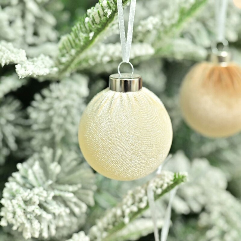 15db 6 cm-es bársony karácsonyi golyós medál törésálló bolyhos karácsonyi akasztós golyók újrafelhasználható karácsonyfadíszek Partykedvezmények