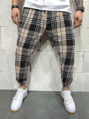 Loose Casual Μεγάλο Καρό Χακί Παντελόνι Πιτζάμα Ανδρικό Ανδρικό Φαρδύ παντελόνι