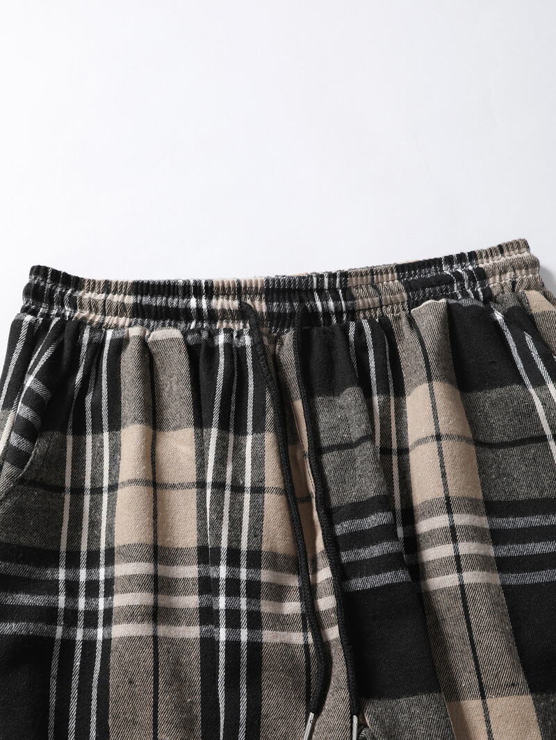 Loose Casual Μεγάλο Καρό Χακί Παντελόνι Πιτζάμα Ανδρικό Ανδρικό Φαρδύ παντελόνι