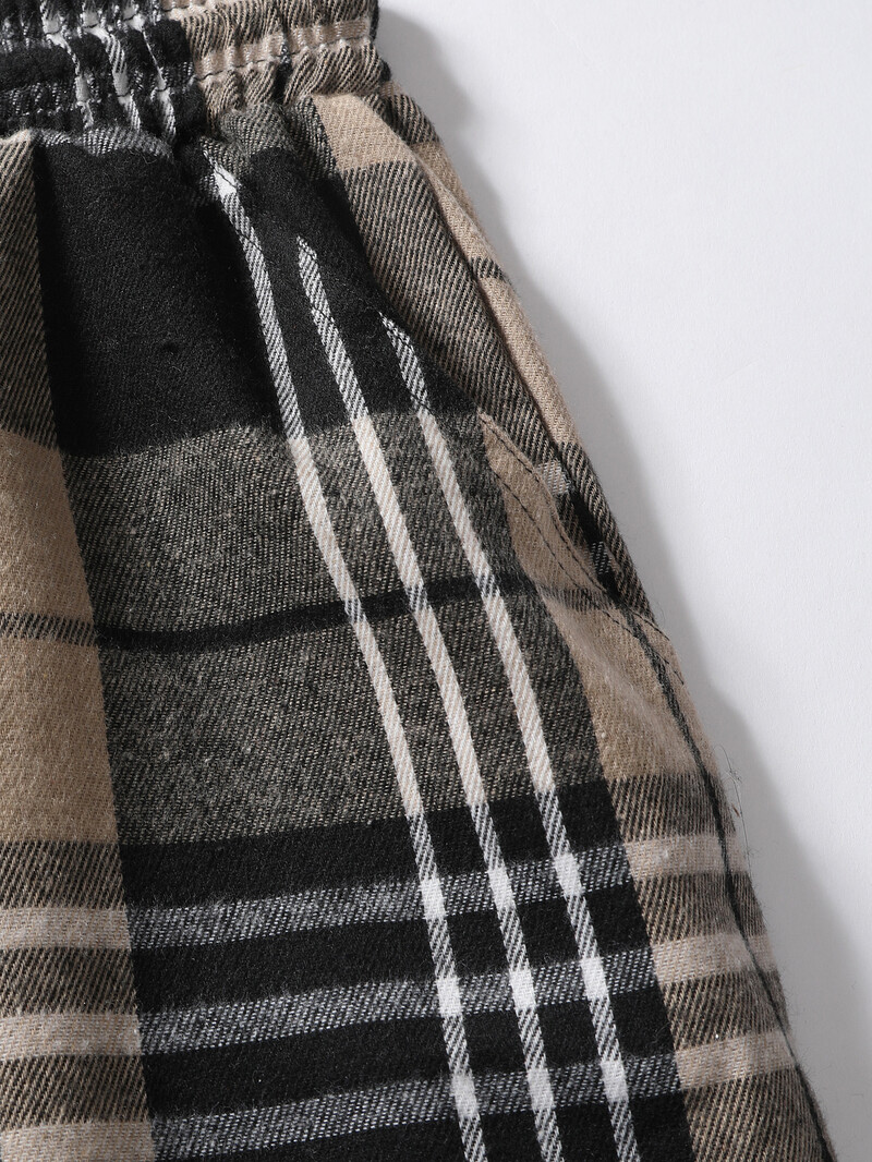 Loose Casual Μεγάλο Καρό Χακί Παντελόνι Πιτζάμα Ανδρικό Ανδρικό Φαρδύ παντελόνι