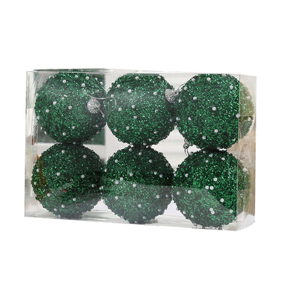 6 komada božićnih kuglica od 8 cm crveno zelene božićno drvce u boji šampanjca Viseći ukrasni privjesak Božićni ukrasi za dom Pokloni