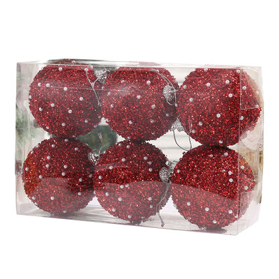 6 komada božićnih kuglica od 8 cm crveno zelene božićno drvce u boji šampanjca Viseći ukrasni privjesak Božićni ukrasi za dom Pokloni