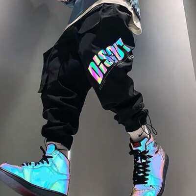Ανδρικά ρούχα Y2K Παντελόνι Cargo Μαύρο αθλητικό Joggers Παντελόνι Reflective Loose Παντελόνι Streetwear Pantalon Homme Techwear Streetwear