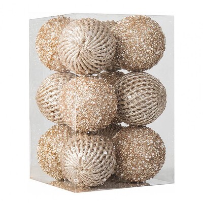 Φωτεινό χρώμα Χριστουγεννιάτικα στολίδια Εορταστικές γυαλιστερές παγιέτες Σετ στολίδια χριστουγεννιάτικου δέντρου από αφρό μπάλας για εορταστικό πάρτι εσωτερικού χώρου