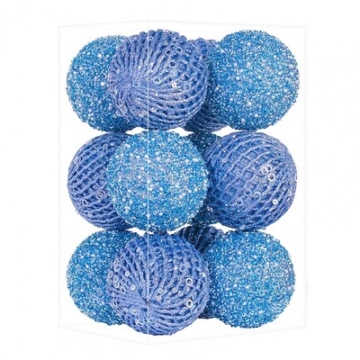 Φωτεινό χρώμα Χριστουγεννιάτικα στολίδια Εορταστικές γυαλιστερές παγιέτες Σετ στολίδια χριστουγεννιάτικου δέντρου από αφρό μπάλας για εορταστικό πάρτι εσωτερικού χώρου