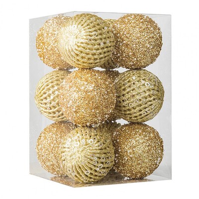 Φωτεινό χρώμα Χριστουγεννιάτικα στολίδια Εορταστικές γυαλιστερές παγιέτες Σετ στολίδια χριστουγεννιάτικου δέντρου από αφρό μπάλας για εορταστικό πάρτι εσωτερικού χώρου