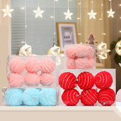 6 ΤΕΜ 8 εκ. Λούτρινα Χριστουγεννιάτικα Στολίδια για Χριστουγεννιάτικα Δέντρα Διακοσμητικά για το Πρωτοχρονιάτικο Σπίτι Ροζ Μπλε Κρεμαστό χριστουγεννιάτικο δέντρο Navidad Διακόσμηση