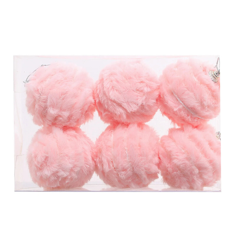 6 ΤΕΜ 8 εκ. Λούτρινα Χριστουγεννιάτικα Στολίδια για Χριστουγεννιάτικα Δέντρα Διακοσμητικά για το Πρωτοχρονιάτικο Σπίτι Ροζ Μπλε Κρεμαστό χριστουγεννιάτικο δέντρο Navidad Διακόσμηση