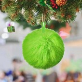 12 vnt. pliušinis kailinis kalėdinis rutulys laimo žalias pasidaryk pats Kalėdų eglutės dekoravimo rutulys 6 cm kalėdiniai kabantys papuošalai Naujieji metai
