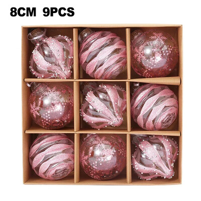 9vnt 8cm Kalėdų rutulio papuošalai Kalėdų eglutės kabantys blizgučiai skaidrūs namų vakarėlio papuošalai dekoro eglutės dekoravimo rutuliai