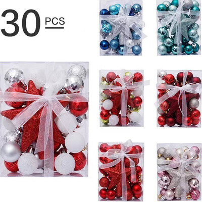 30 buc./lot set de mingi de Crăciun Artificial brad de Crăciun de sus spumante Ball de Crăciun Decor pentru cameră Decor de nuntă Artizanat cadou DIY