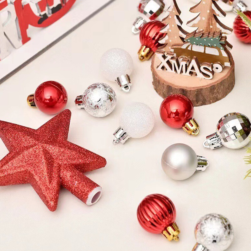 30 τεμ/Παρτίδα Χριστουγεννιάτικο σετ μπάλες Τεχνητό χριστουγεννιάτικο δέντρο Κορυφή Αφρώδης Χριστουγεννιάτικη Μπάλα Διακόσμηση Δωματίου Διακόσμηση γάμου DIY Δώρο χειροτεχνίας