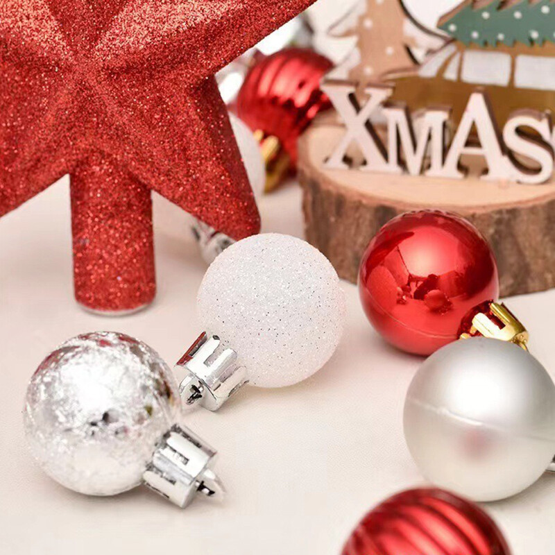 30 τεμ/Παρτίδα Χριστουγεννιάτικο σετ μπάλες Τεχνητό χριστουγεννιάτικο δέντρο Κορυφή Αφρώδης Χριστουγεννιάτικη Μπάλα Διακόσμηση Δωματίου Διακόσμηση γάμου DIY Δώρο χειροτεχνίας