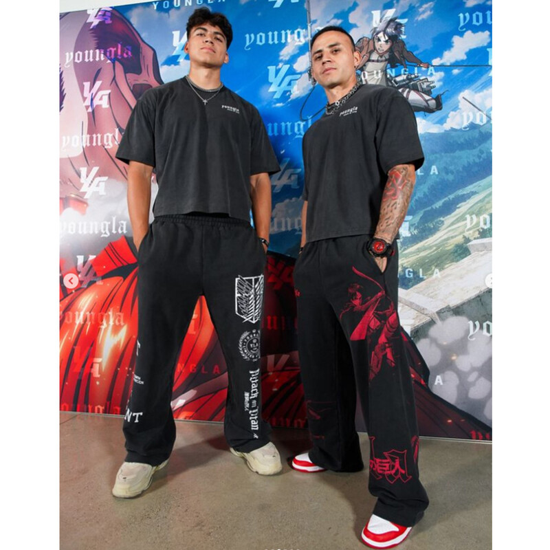 Anime ATTACK ON TITAN Animacinių filmų spausdintos kelnės Naujos Amerikos moterys Vyriškos sportinės kelnės bėgimo treniruočių kelnės Medvilninės plačios kelnės