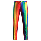 Rainbow Strips Print Kelnės vyrams Mada Verslo Kasdieninės Kelnės Vyriškos Kostiumo Kelnės Vestuvių Vakarėlis Socialiniai drabužiai Kvėpuojantys 4