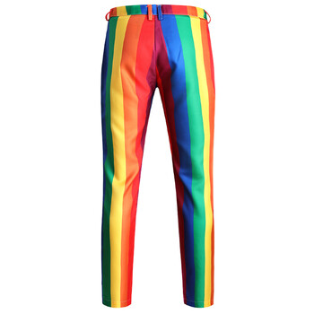 Rainbow Strips Print Παντελόνι για Άντρες Μόδα Business Casual Παντελόνι Ανδρικό κοστούμι Παντελόνι Wedding Party Social Clothing Breathable 4