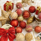 Χριστουγεννιάτικα μπιχλιμπίδια Πλαστικά Χριστουγεννιάτικο δέντρο Μπάλες Πολύχρωμο μεγάλο Χριστουγεννιάτικο μενταγιόν Δημιουργικό πάρτι με κρεμαστά αδιάβροχα κρεμαστά