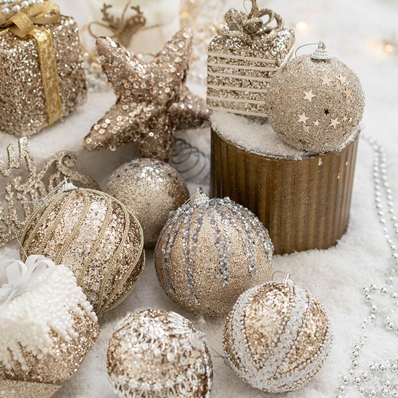 Χριστουγεννιάτικα μπιχλιμπίδια Πλαστικά Χριστουγεννιάτικο δέντρο Μπάλες Πολύχρωμο μεγάλο Χριστουγεννιάτικο μενταγιόν Δημιουργικό πάρτι με κρεμαστά αδιάβροχα κρεμαστά