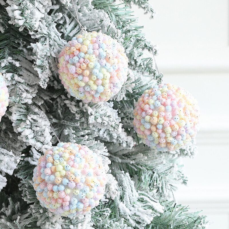 3 buc/set 8 cm bile de spumă colorate de Crăciun Decoratiuni pentru petrecerea de Crăciun pentru brad de Crăciun Pandantive agățate Craciun Anul Nou 2025
