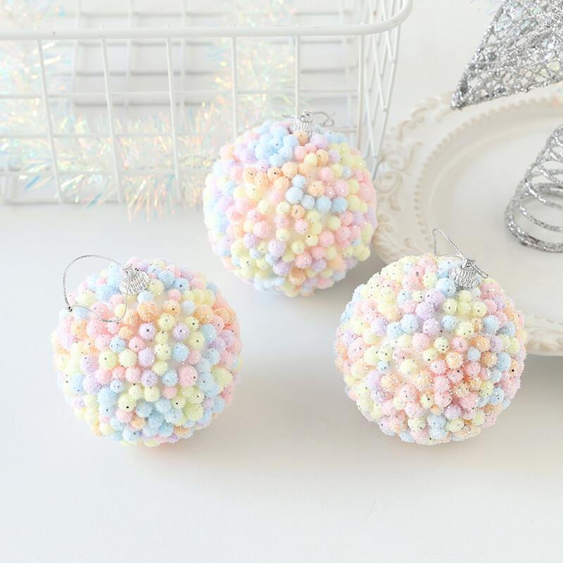 3 buc/set 8 cm bile de spumă colorate de Crăciun Decoratiuni pentru petrecerea de Crăciun pentru brad de Crăciun Pandantive agățate Craciun Anul Nou 2025