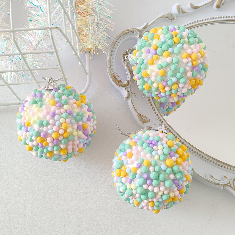 3 buc/set 8 cm bile de spumă colorate de Crăciun Decoratiuni pentru petrecerea de Crăciun pentru brad de Crăciun Pandantive agățate Craciun Anul Nou 2025