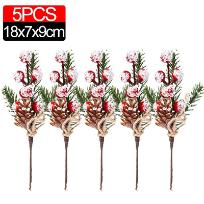 10/2 vnt. dirbtinių pušies kankorėžių vainiko rinktukai dekoro adatoms girlianda Gėlių kalėdinės šakelės darbastalio puošmena rudens uogų stiebas