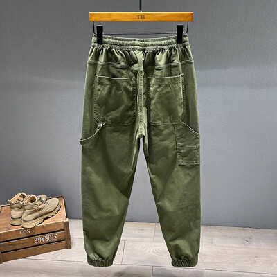 Őszi Harun nadrág férfi molett trend húzózsinóros nadrág sport nadrág Több zsebes munkanadrág Pamut 7XL 8XL