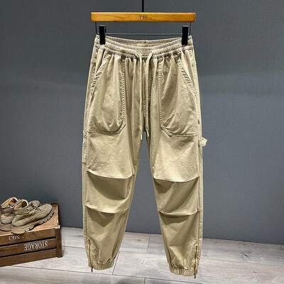 Őszi Harun nadrág férfi molett trend húzózsinóros nadrág sport nadrág Több zsebes munkanadrág Pamut 7XL 8XL