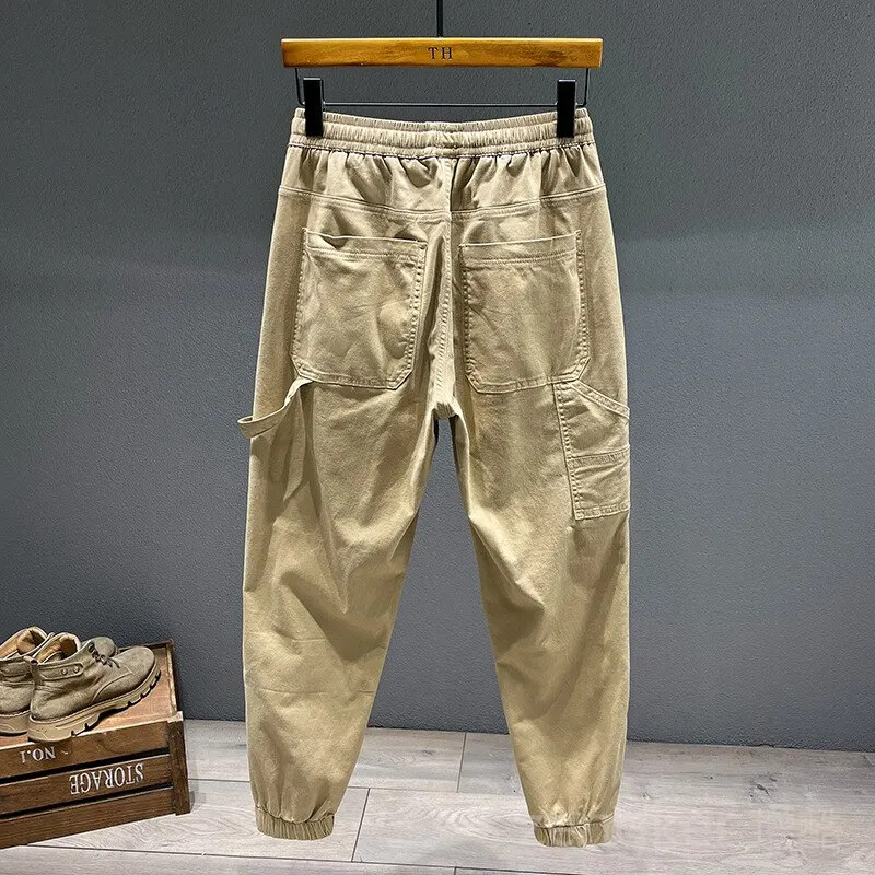 Őszi Harun nadrág férfi molett trend húzózsinóros nadrág sport nadrág Több zsebes munkanadrág Pamut 7XL 8XL