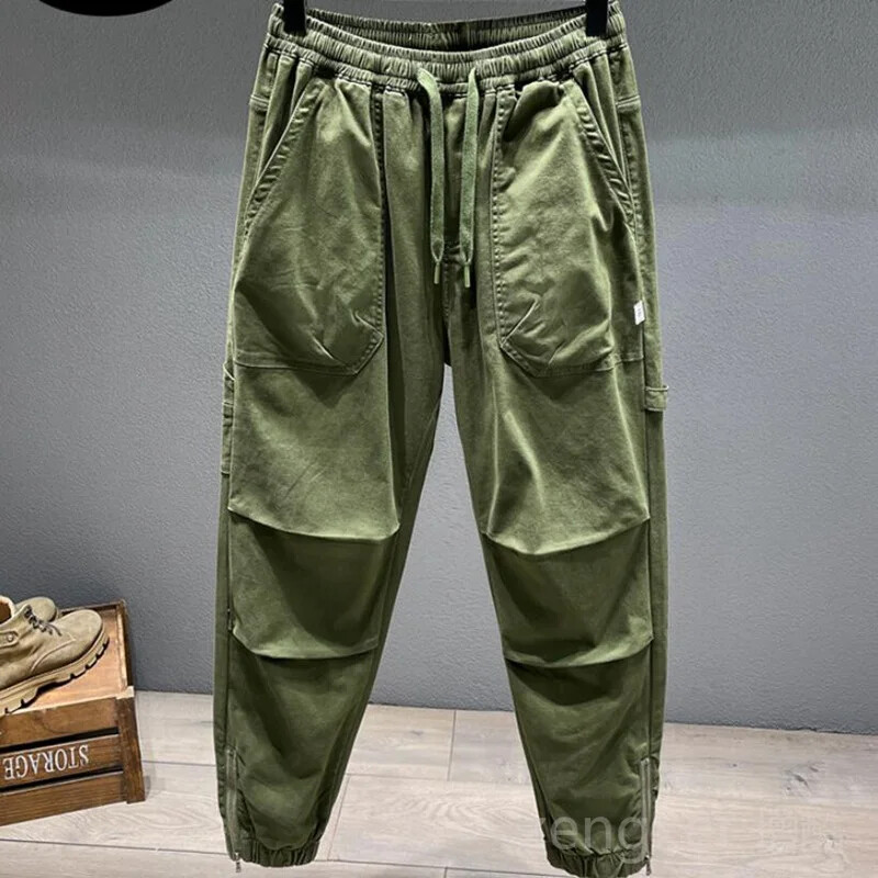 Őszi Harun nadrág férfi molett trend húzózsinóros nadrág sport nadrág Több zsebes munkanadrág Pamut 7XL 8XL