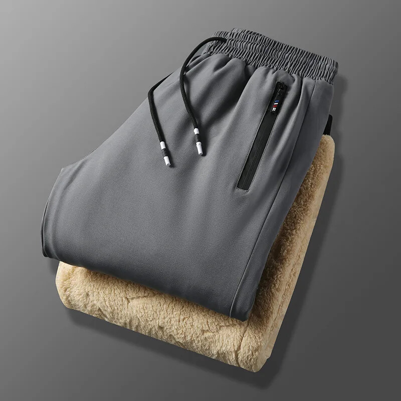 Ανδρικό παντελόνι χιονιού με χειμωνιάτικη επένδυση Fleece Εξωτερικό παντελόνι με μάτσες ποδιών Αντιανεμικό παντελόνι από ζεστό βαμβακερό βαμβάκι