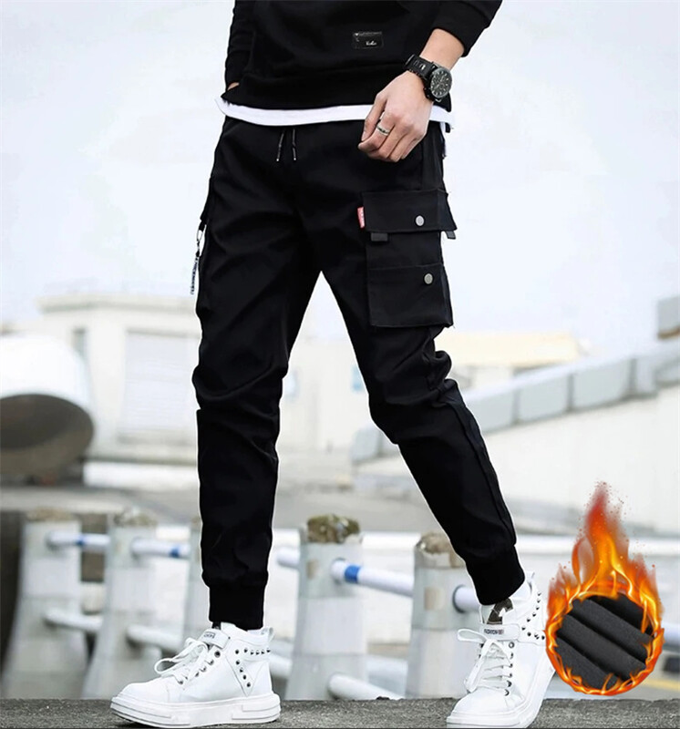 Rudens ir žiemos naujos vyriškos pliušinės laisvalaikio kelnės Madingos firminės laisvos pliušinės, storos, elastinės sportinės kelnės