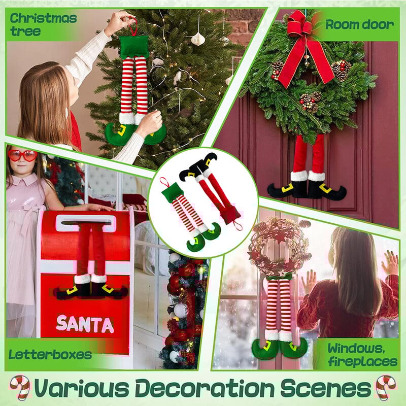 Jõulutriibud punased päkapikujalad rippuvad puukaunistused autojalad dekoratiivsed kaminad jõulupeo kaunistused