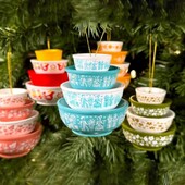 Χριστουγεννιάτικα μπολ στοίβαξης Στολίδι Ρετρό μπολ με φωλιά Χριστουγεννιάτικο δέντρο Κρεμαστό μενταγιόν μινιατούρα ρητίνης για διακόσμηση κουζινών