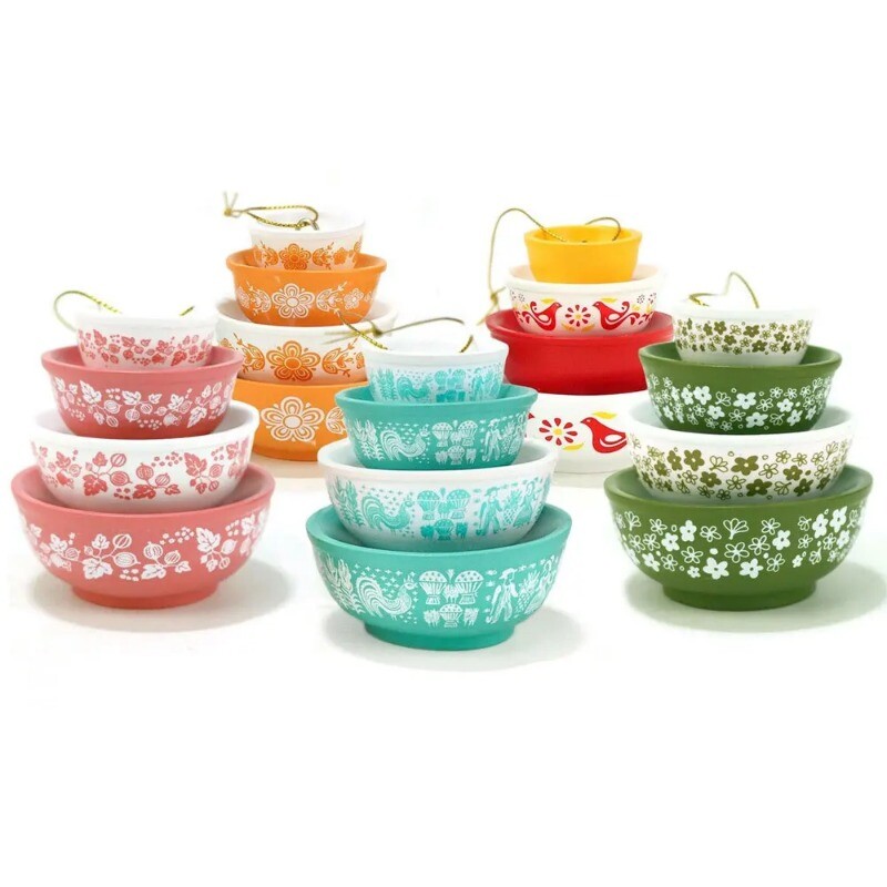 Χριστουγεννιάτικα μπολ στοίβαξης Στολίδι Ρετρό μπολ με φωλιά Χριστουγεννιάτικο δέντρο Κρεμαστό μενταγιόν μινιατούρα ρητίνης για διακόσμηση κουζινών