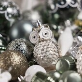 1 Σετ Ασημί γκρι Χριστουγεννιάτικες ζωγραφισμένες μπάλες Διακοσμήσεις Χριστουγεννιάτικο δέντρο Σαμπάνια Αρκουδάκι Μενταγιόν Εξοχικό Στολίδι για πάρτι