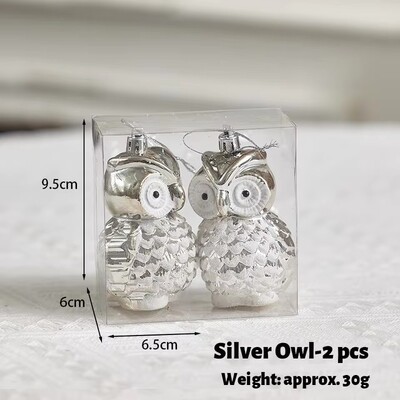 1 Σετ Ασημί γκρι Χριστουγεννιάτικες ζωγραφισμένες μπάλες Διακοσμήσεις Χριστουγεννιάτικο δέντρο Σαμπάνια Αρκουδάκι Μενταγιόν Εξοχικό Στολίδι για πάρτι