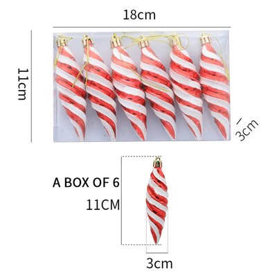 Kalėdinių papuošalų rinkinys 11 cm plastikinis, nedūžtantis kalėdinis pakabinamas papuošalas, skirtas Kalėdų eglutei namų vakarėlio dekoravimui