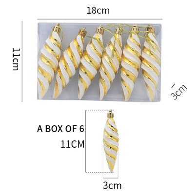 Kalėdinių papuošalų rinkinys 11 cm plastikinis, nedūžtantis kalėdinis pakabinamas papuošalas, skirtas Kalėdų eglutei namų vakarėlio dekoravimui