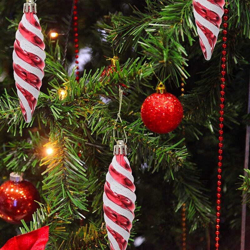 Kalėdinių papuošalų rinkinys 11 cm plastikinis, nedūžtantis kalėdinis pakabinamas papuošalas, skirtas Kalėdų eglutei namų vakarėlio dekoravimui