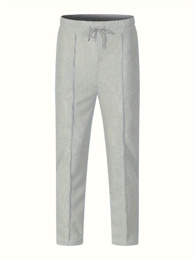 Ανδρικά κομψά παντελόνια βάφλα - Casual Sports, Slim Fit με ρυθμιζόμενο κορδόνι, Όλες τις εποχές - Τέλεια ρούχα περιπέτειας σε εξωτερικούς χώρους