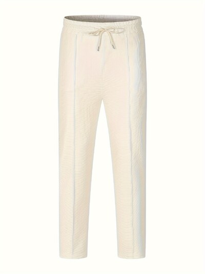 Ανδρικά κομψά παντελόνια βάφλα - Casual Sports, Slim Fit με ρυθμιζόμενο κορδόνι, Όλες τις εποχές - Τέλεια ρούχα περιπέτειας σε εξωτερικούς χώρους