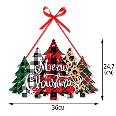 Decor de Crăciun de Crăciun Pandantive pentru uși Hârtie Moș Crăciun Păpușă fără chip Semn de bun venit Ornament de agățat Petrecere de Anul Nou Cadou de Crăciun Noel 2024