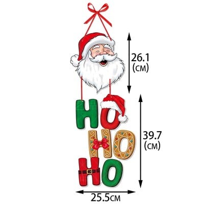 Decor de Crăciun de Crăciun Pandantive pentru uși Hârtie Moș Crăciun Păpușă fără chip Semn de bun venit Ornament de agățat Petrecere de Anul Nou Cadou de Crăciun Noel 2024