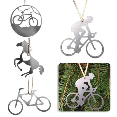 1 buc ornament de bicicletă de Crăciun decor de Crăciun tematic biciclete biciclete decorative de munte din metal pentru copac pentru fereastră pentru bicicliști