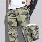 Pantaloni de alpinism pentru drumeții ușoare pentru bărbați Pantaloni pentru sport în aer liber, camuflaj, cu picioare largi, pantaloni casual de designer de stradă