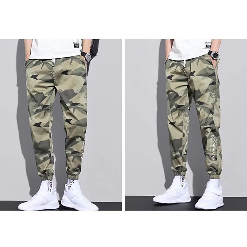 Pantaloni de alpinism pentru drumeții ușoare pentru bărbați Pantaloni pentru sport în aer liber, camuflaj, cu picioare largi, pantaloni casual de designer de stradă